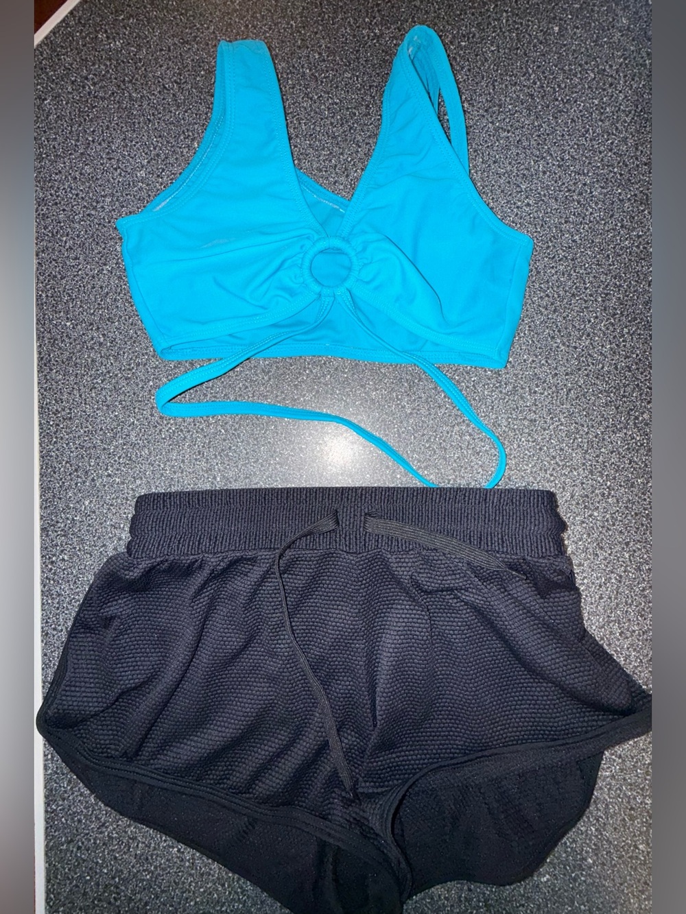 Cosi G Dancewear 2 Piece Dance Set Teal/Black Size Child 12
